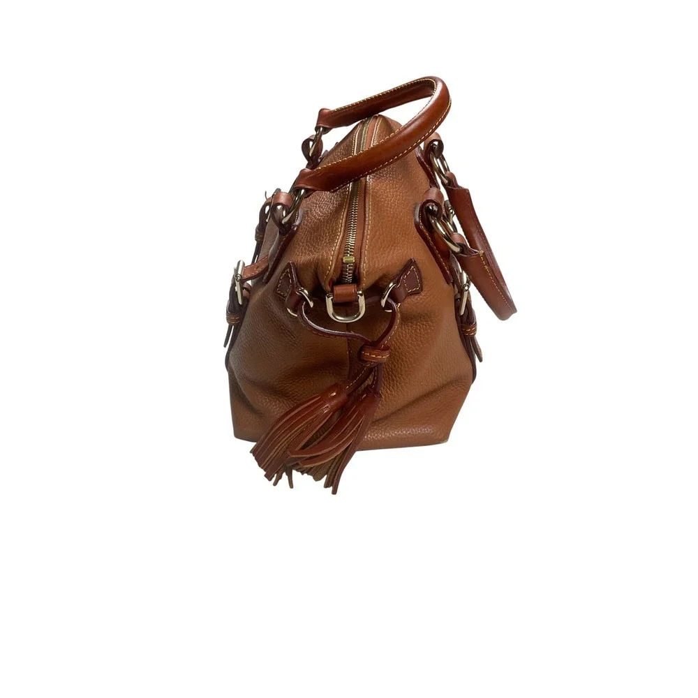 Dooney & Bourke Satchel Women Medium Ginger Pebbled Leather Good‎ Tassel Buckle